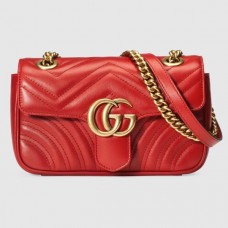 Gucci Red GG Marmont Mini Matelasse Shoulder Bag Gucci Red GG Marmont Mini Matelasse Shoulder Bag