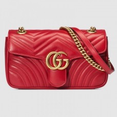 Gucci Red GG Marmont Small Matelasse Shoulder Bag Gucci Red GG Marmont Small Matelasse Shoulder Bag