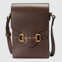 Gucci Horsebit 1955 Mini Bag In Brown Calfskin Gucci Horsebit 1955 Mini Bag In Brown Calfskin