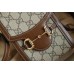 Gucci Horsebit 1955 Mini Bag In GG Canvas with Brown Trim