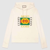 Gucci Men Oversize Sweatshirt With Gucci Logo In 100% Cotton-White Gucci Men Oversize Sweatshirt With Gucci Logo In 100% Cotton-White
