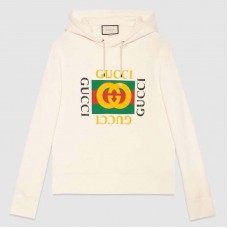 Gucci Men Oversize Sweatshirt With Gucci Logo In 100% Cotton-White Gucci Men Oversize Sweatshirt With Gucci Logo In 100% Cotton-White