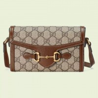 Gucci Horsebit 1955 Mini Bag in Beige GG Supreme Canvas