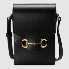 Gucci Horsebit 1955 Mini Bag in Black Calfskin