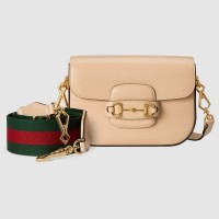 Gucci Horsebit 1955 Mini Bag In Beige Calfskin Gucci Horsebit 1955 Mini Bag In Beige Calfskin