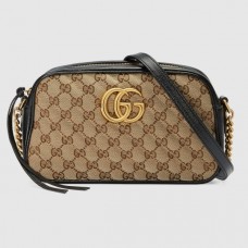 Gucci Original GG Marmont Small Camera Bag With Black Trim Gucci Original GG Marmont Small Camera Bag With Black Trim