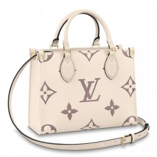 Louis Vuitton M45654 LV OnTheGo PM tote Bag in Cream/Bois de Rose Pink Monogram Empreinte leather Louis Vuitton M45654 LV OnTheGo PM tote Bag in Cream/Bois de Rose Pink Monogram Empreinte leather