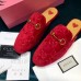 Gucci Princetown Slippers In Red GG Velvet Gucci Princetown Slippers In Red GG Velvet