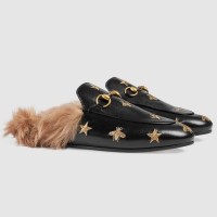 Gucci Princetown Wool Slippers Embroidered Bees And Stars Gucci Princetown Wool Slippers Embroidered Bees And Stars