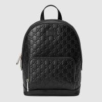 Gucci Black Signature Leather Small Backpack Gucci Black Signature Leather Small Backpack