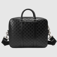 Gucci Medium Briefcase In Black Signature Leather Gucci Medium Briefcase In Black Signature Leather