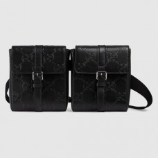 Gucci Belt Bag In Black GG Embossed Leather Gucci Belt Bag In Black GG Embossed Leather