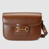 Gucci 1955 Horsebit Shoulder Bag In Brown Leather