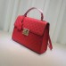 Gucci Red Medium Padlock Signature Top Handle Bag