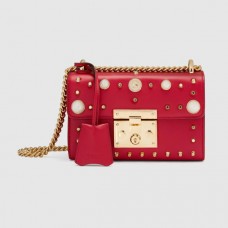 Gucci Red Padlock Small Studded Shoulder Bag Gucci Red Padlock Small Studded Shoulder Bag