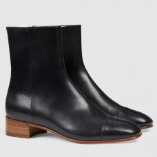 Gucci Ankle Boots With Interlocking G In Black Leather Gucci Ankle Boots With Interlocking G In Black Leather