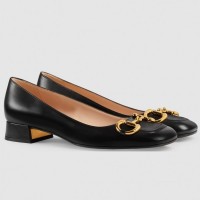 Gucci Black Leather Ballet Flat With Horsebit Gucci Black Leather Ballet Flat With Horsebit