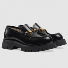 Gucci Lug Sole Horsebit Loafers In Black Leather Gucci Lug Sole Horsebit Loafers In Black Leather