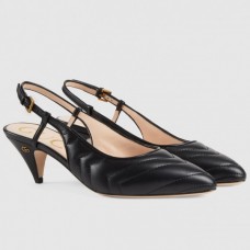 Gucci Slingback Pumps In Black Matelasse Leather Gucci Slingback Pumps In Black Matelasse Leather