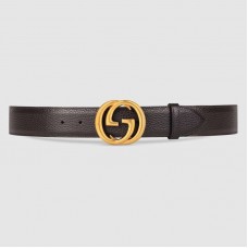Gucci Leather belt with interlocking G buckle Brown 474347 Gucci Leather belt with interlocking G buckle Brown 474347