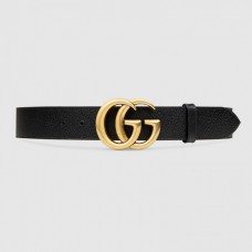 Gucci Leather belt with Double G buckle black gold 406831 Gucci Leather belt with Double G buckle black gold 406831