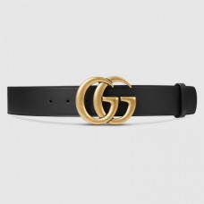 Gucci Leather belt with Double G buckle 1.5" width