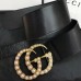 Gucci Wide leather belt with pearl Double 453261