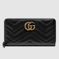 Gucci Black GG Marmont Zip Around Wallet With Pearls Gucci Black GG Marmont Zip Around Wallet With Pearls
