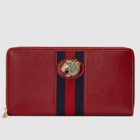 Gucci Vintage Web Rajah Zip Around Wallet 573791 Leather Red Gucci Vintage Web Rajah Zip Around Wallet 573791 Leather Red