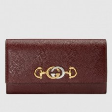 Gucci Zumi Grainy Leather Continental Wallet 573612 Burgundy Gucci Zumi Grainy Leather Continental Wallet 573612 Burgundy