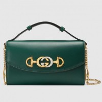 Gucci Zumi Smooth Leather Mini Shoulder Bag 564718 Green 2019 Gucci Zumi Smooth Leather Mini Shoulder Bag 564718 Green 2019