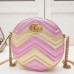 Gucci Pink Gold GG Marmont Mini Round Shoulder Bag Gucci Pink Gold GG Marmont Mini Round Shoulder Bag