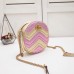 Gucci Pink Gold GG Marmont Mini Round Shoulder Bag Gucci Pink Gold GG Marmont Mini Round Shoulder Bag