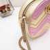 Gucci Pink Gold GG Marmont Mini Round Shoulder Bag Gucci Pink Gold GG Marmont Mini Round Shoulder Bag