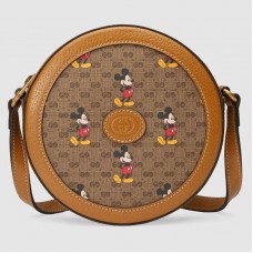 Gucci 603938 Disney x Gucci round shoulder bag in Beige/ebony mini GG Supreme canvas Gucci 603938 Disney x Gucci round shoulder bag in Beige/ebony mini GG Supreme canvas