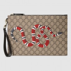 Gucci Kingsnake Print GG Supreme Portfolio Pouch Gucci Kingsnake Print GG Supreme Portfolio Pouch