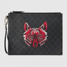 Gucci Wolf Print GG Supreme Portfolio Pouch Gucci Wolf Print GG Supreme Portfolio Pouch