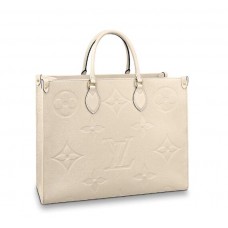 Louis Vuitton Monogram Empreinte Onthego Tote Bag GM Creme M45081 Louis Vuitton Monogram Empreinte Onthego Tote Bag GM Creme M45081
