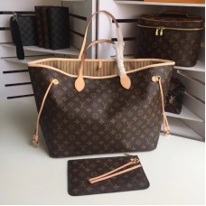 Louis Vuittom Monogram Canvas Neverfull GM Bag beige M40990