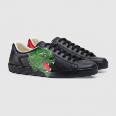 Gucci Men's Black Ace Sneaker With Panther Gucci Men's Black Ace Sneaker With Panther