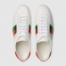 Gucci Men's White Ace Sneakers With Web Interlocking G Gucci Men's White Ace Sneakers With Web Interlocking G