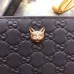 Gucci Zip Around Wallet With Cat In Black Signature Leather Gucci Zip Around Wallet With Cat In Black Signature Leather