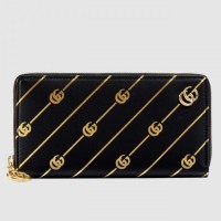 Gucci Black Zip Around Wallet With Double G stripe Gucci Black Zip Around Wallet With Double G stripe