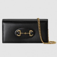 Gucci Horsebit 1955 Wallet With Chain In Black Leather Gucci Horsebit 1955 Wallet With Chain In Black Leather