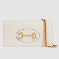 Gucci Horsebit 1955 Wallet With Chain In White Leather Gucci Horsebit 1955 Wallet With Chain In White Leather