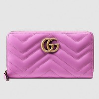 Gucci Pink GG Marmont Zip Around Wallet Gucci Pink GG Marmont Zip Around Wallet