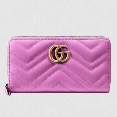 Gucci Pink GG Marmont Zip Around Wallet Gucci Pink GG Marmont Zip Around Wallet