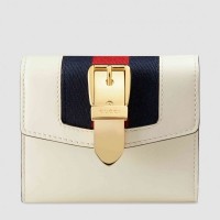 Gucci Sylvie Flap Wallet In White Leather Gucci Sylvie Flap Wallet In White Leather
