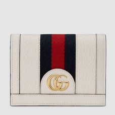 Gucci Web Ophidia Card Case Wallet 523155 Leather White Gucci Web Ophidia Card Case Wallet 523155 Leather White