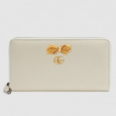 Gucci White Leather Zip Around Wallet With Bow Gucci White Leather Zip Around Wallet With Bow